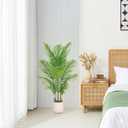Artificial Palm Tree 4FT with White Planter, Artificial Tree Faux Floor Plant Artificial Plant Indoor for Home Office Living Room Decor