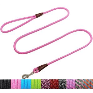 WYuZe 5ft Puppy Leash for Small Dogs, 1/4" Pink Rope Dog Leash with Easy to Use Hook, Lightweight Cat Leashes for Chihuahua/Yorkie/Tiny Breed, 10+ Colors