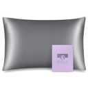 OLESILK 100% Mulberry Silk Toddler Pillowcase for Hair and Skin, Both Sides 19 Momme Pure Natural Silk Travel Pillow Cases with Hidden Zipper, 13"x 18", Silver Grey
