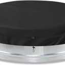 8 ft Steel Round Stock Tank Pool Cover Waterproof, 600D Heavy Duty Round Pool Cover for Water Ice Bath Cold Plunge Pool,with Drawstring & Storage Bag, UV, Dust, black (Black, 6ft)