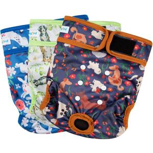 Paw Legend Washable Reusable Female Dog Period Diapers for Heat Doggie Puppy Diapers for Female Dogs (3 Pack, Large) (Large (17.5''-27'' Waist))