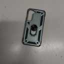 Case for Samsung Galaxy S22 6.1" 2022, Hybrid Heavy Duty Bumper Cover with Rotate Holder Kickstand and Magnetic Plate (Dark Green)