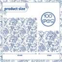 100Pcs Blue Floral Cocktail Napkins Disposable Flower Beverage Paper Napkins 3-Ply Blue Flower Luncheon Dinner Napkins for Wedding Birthday Party Supplies, 5 x 5 Inch