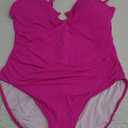 B2prity One Piece Swimsuit for Women Tummy Control Slimming Bathing Suit Deep V Neck Ruched Swim Suit Push Up Swimwear L