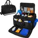 Extra Large Car Detailing Bag, Cleaning Caddy with Lid and Handle for Auto Detailing Supplies, Car Cleaning Storage Trunk Organizer for Polisher and Vehicle Wash Tools, Black (XL(21.3*12*13.2in))