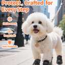 Petanims Dog Shoes for Small Dogs, Double Binding Straps Puppy Boots & Paw Protectors for Summer Hot Pavement, Winter Snow Dog Booties with Anti-Slip Rubber Soles for Beach Hardwood Floor Black Size 2