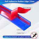 2 x Rubber Edge Corner Trim, Self Adhesive L Shaped Edge Trim, Small Size Peel and Stick Edge Trim for Tile, Wall and Furniture Edges, Blue Color, 10Ft