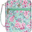 G-LEAF Bible Cover Case/Book Cover, Bible Case for Women Girls, Bible Cover Bags Floral Pattern With Handle Fits for Standard Size Bible, 9.5x6.7x2.5 In
