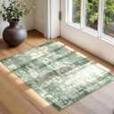 RELEANY Washable Area Rugs 2'x3' Non-Slip Modern Abstract Soft for Living Room Entryway Bedroom Nursery, Print Pattern, Light Green/Yellow