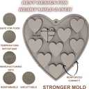 Heart Shaped Cake Pans Heart Silicone Mold for Baking, Large 2 Inches Molds, 10 Cavities Suitable for Ice Cube, Chocolate Mold, Valentines Silicone Molds (2, Grey) (Gray)