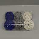 Yaomiao 6 Pieces Wicker Rattan Balls Decorative Orbs Vase Fillers for Craft, Party, Wedding Table Decoration, Aromatherapy Accessories(Blue Gray White)