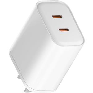 Double USB C Fast Charger Block for iPhone 17 Pro Max, Dual PD GaN Type-C Fast Charging Port Power Adapter Plug Cube for Apple iPhone 17 Air 16 15 14 13 12 iPad and for Watch Series 10/9/8/7/6/5 More