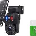 TWSYOXPR 4K 8MP 4G Solar Camera: 20X Zoom, Dual Lens, Humanoid Tracking, Waterproof Outdoor WiFi(WiFi 8MP 20X 64TF)