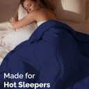 Cooling Comforter Twin/Twin XL Size - Cooling Blanket for Hot Sleepers & Night Sweats - Summer Comforter for Twin/Twin XL Size Beds - Soft, Comfy, Breathable Cold Blanket for Sleeping - 60x90 (Navy)