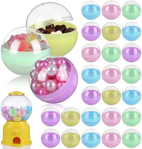 50pcs Gumball Vending Machine Capsule - Colorful Plastic Fillable Balls for Candy Party Favor Prize