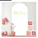 Wokceer 7.2FT Wedding Arch Backdrop Cover Spandex Fitted Ivory Arch Covers Round Top Chiara Arches Backdrop Cover for Birthday Party Ceremony Banquet Decoration