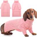 ASENKU Dog Sweater, Dog Sweaters for Medium Dogs, Warm Pullover Doggie KnitTurtleneck Warm Clothes for French Bulldog, Boston TerrierPink, M