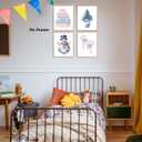 Boat Wades Chinoiserie Christmas Winter Wall Art Prints Set of 4, Grandmillennial Pink and Blue Xmas Tree Candy Cane Snowman Posters Pictures Wall Decor for Bedroom Home Office, 8x10 Unframed