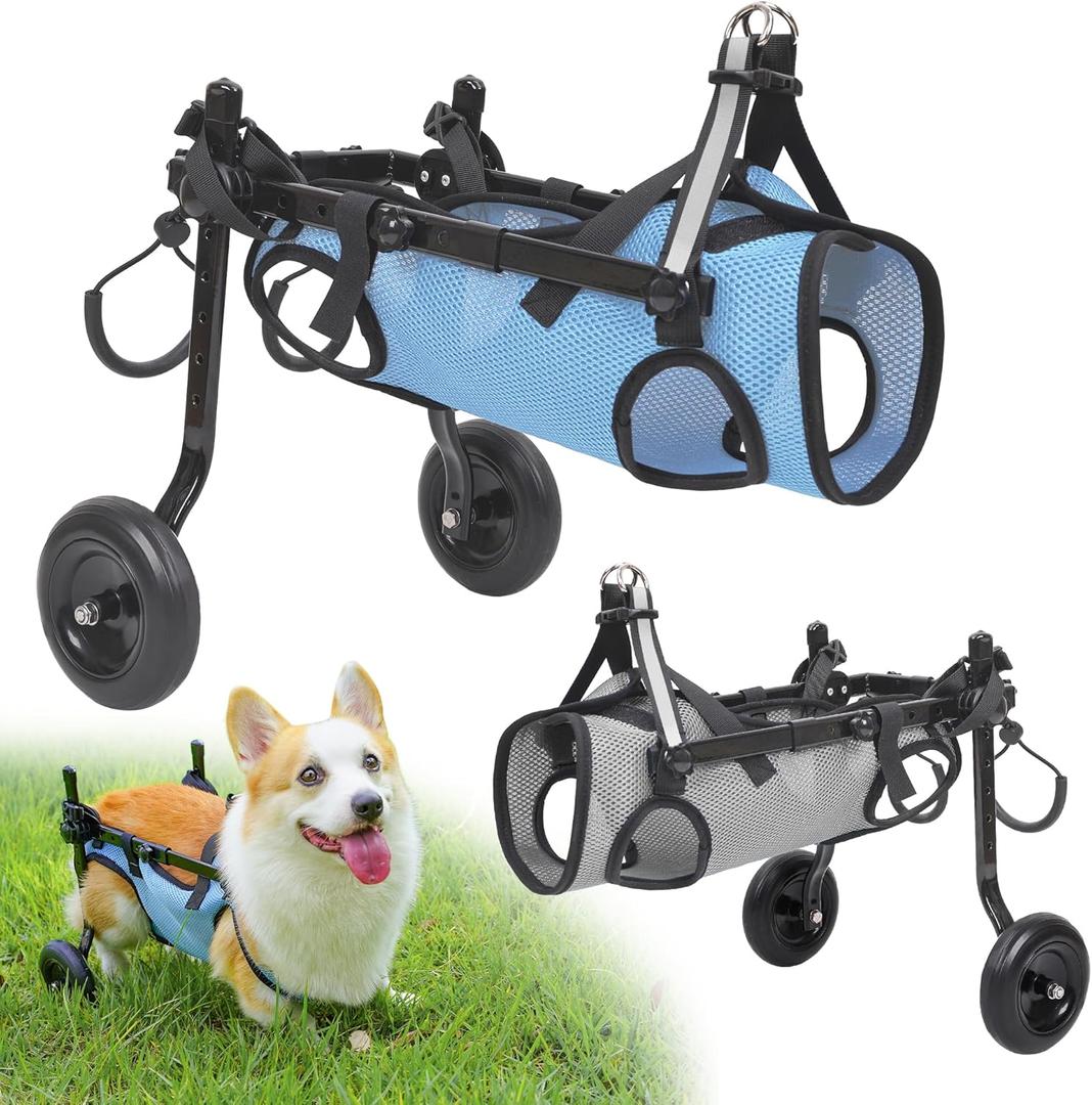 Dog Wheelchair for Back Legs, Dog Wheelchair Cart Doggy Wheelchair with Disabled Hind Legs Walking Mobility Aids for Small Pets Hind Limbs Dog Carts with Wheels Light Weight (X Small-Max 6LB)