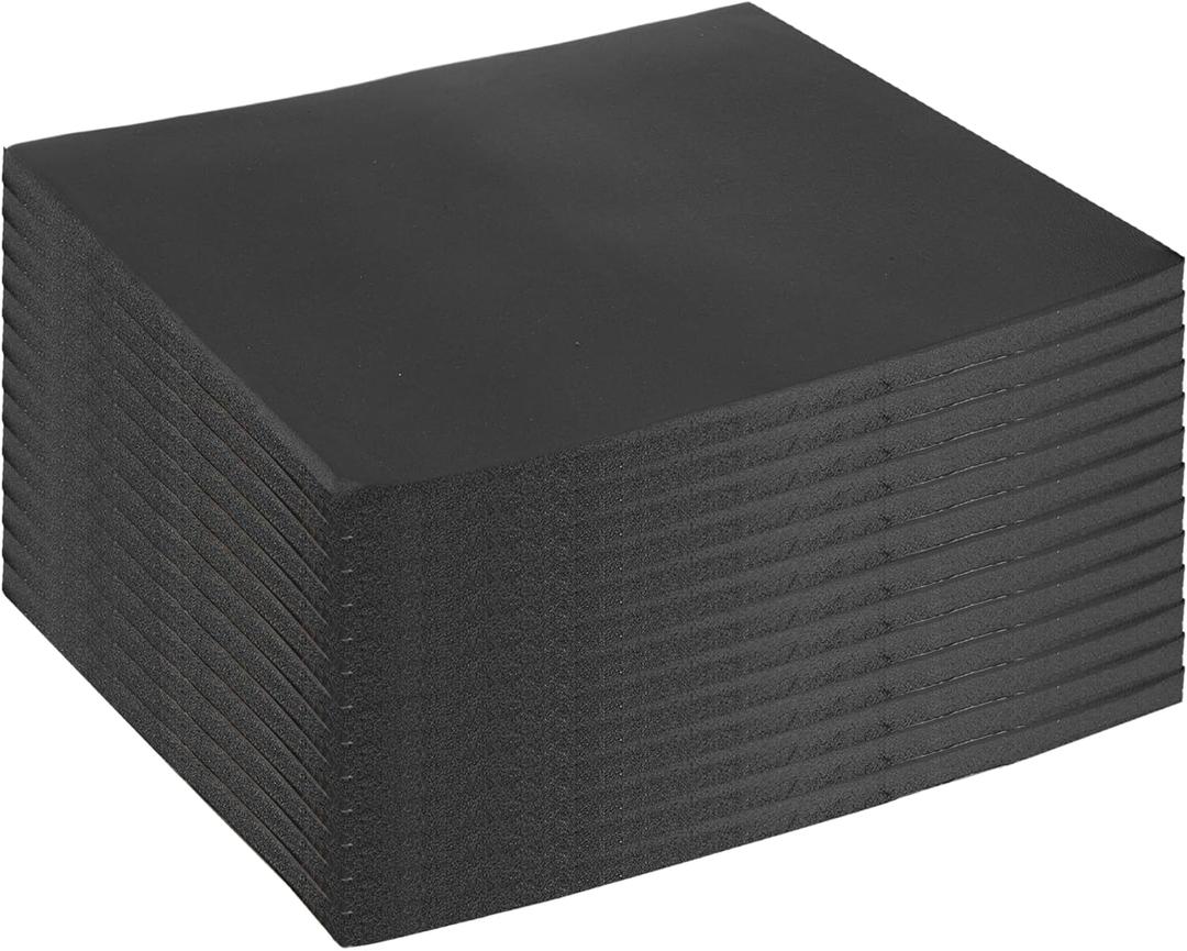 uxcell 1/2inch 18sqft Sound Deadening Mat 500mil Close Cell Foam Heat Shield Material Self Adhesive for Car Hood Fender and Boat Engine Cover 40x33cm 13pcs