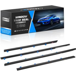 Door Window Trim Seal Weather Stripping Moulding Belt Sweep Felt Fit Honda Civic 2012 2013 2014 2015 4 Door Sedan Replaces 72450-TR0-A01 72410-TR0-A01 72950-TR0-A01 72910-TR0-A01