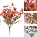 Geegoods Fall Flowers Artificial Mums for Outdoors, 20 Bundles UV Resistant Silk Fake Daisy with Eucalyptus Leaves No Fade Greenery for Porch Patio Garden Front Door Fall Decoration(Orange)