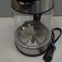 Amazon Basics Electric Kettle with Glass Carafe for Tea and Coffee, BPA-Free, Fast Boiling, Auto Shut-Off, Boil-Dry Protection, Water Level Indicator, 1.7 Liter, 1500W, Black and Silver (1.8 Quarts)