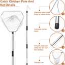 Chicken net Catcher, Chicken coop Accessories, 75 -inch Thickened Stainless Steel Catcher net, Suitable for Poultry and Outdoor Animals Such as Chickens, Birds, Goose, Duckling, Fish, etc.