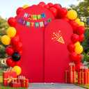 6 ft Arch Backdrop Cover Red - Double-Sided Spandex Arch Covers Stretchy Backdrop for Balloon Arches Birthday Party Baby Shower Banquet Wedding Photo Background