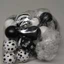 Janinka 24 Pcs Christmas Tree Ball Ornaments Set, 2.4 Inch Gothic Creepy Before Christmas Hanging Ornaments Black and White Plastic Spooky Ball for Xmas Tree Home Decor Halloween Holiday Party Supply