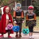 Blue Pumpkin Bucket 7.0" Halloween Plastic Trick or Treat Bucket Candy Bowl for Halloween Party Favors Supplies Props