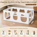 Clear Acrylic Dog Playpen Indoor with Toy & Door (24" H, 10 Panels, White)
