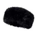 Womens Faux Fur Headbands Winter Cold Weather Fuzzy Elastic Ear Warmer Black Fur Headband