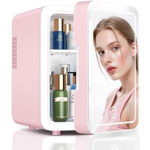 4L Makeup Mini Fridge for Bedroom, Car, Office & Dorm, Shell Pink