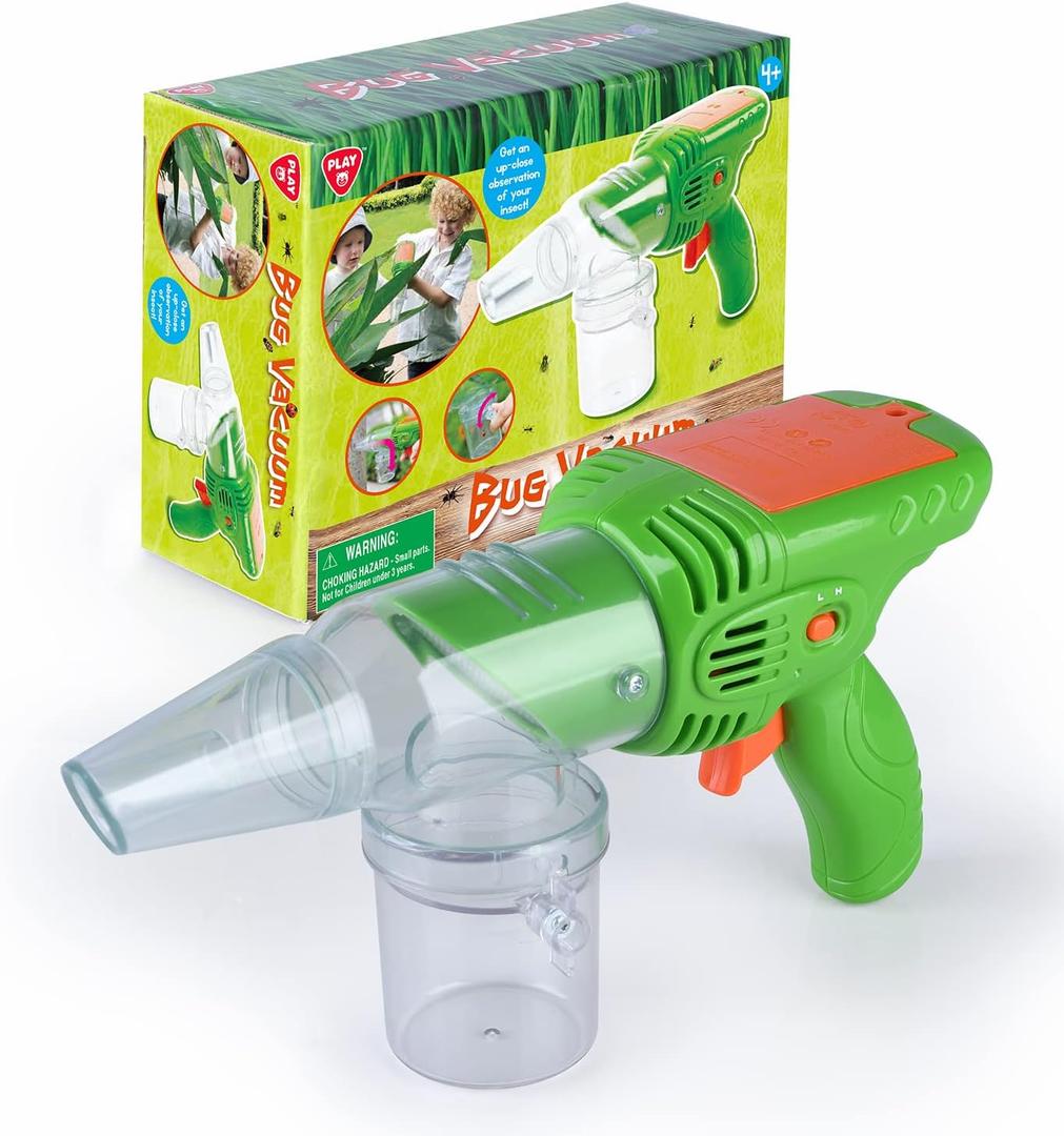 PLAY Bug Vacuum for Kids,Bug Catcher kit for Kids,Eco-Friendly Bug Suction Toy Vacuum with Magnifying Glass Viewing Chamber, for Boys Age 4+ (Green)