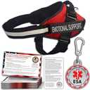 ESA Dog Vest + ID Tag + 50 ADA Information Cards - Emotional Support Dog Harness in Sizes X Small to XX Large Metal Dog Tag Durable Clip Service Dog Information Cards, L