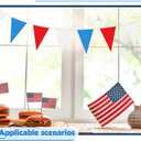 165 Feet Red Blue White Pennant Banner Patriotic Triangle String Flag 4th of July Bunting Flag Hanging Banner Garland for American National Day Graduation Birthday Wedding Party Outdoor Garden Decor