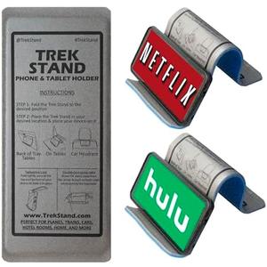 DTLgear Trek Stand Flexible Phone and Small Tablet Holder for Airplane, Office, Desk, Treadmill, Hotel, Kitchen, Plane Travel Essentials, Pack of 2