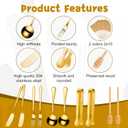 18 Pieces Cheese Butter Spreader Knives Set Charcuterie Accessories Stainless Steel Spreader Knives Charcuterie Boards Utensils Mini Serving Tongs Spoons and Forks for Pastry Making (Golden)