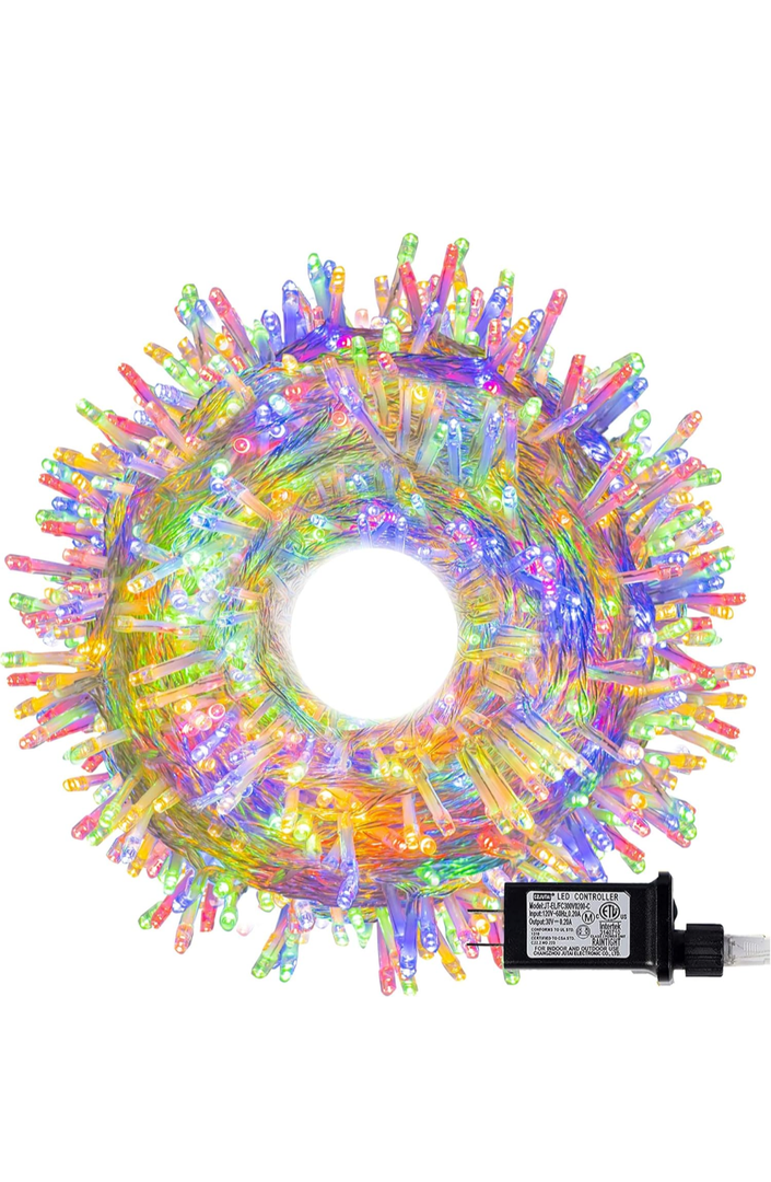 kemooie 500 LED Multicolor Christmas Lights, 164FT 8 Lighting Mode Plug in Christmas Lights Outdoor, IP44 Waterproof String Lights for Outdoor Indoor Wedding Party Christmas Decorations (Multicolor)