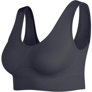 Women's Wireless Sleep Bras Unpadded Seamless Comfort Bras Throw-on Wirefree Bralettes 3 Pack (XX-Large, 1*Black)