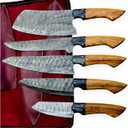 MDM Handmade Damascus Steel Kitchen Knife Set of 5pcs With sheath Chef knife set Chef Knives set Kitchen Gadgets Handmade Kitchen Gifts Viking Kitchen Knife For Men, Mothers day gifts for friend