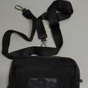 Crossbody Key Bag with ID Window, RFID Blocking Nylon Small cellphone Wallet, Transparent Slot for Easy Access, Black