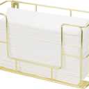 MyGift Paper Towel Holder Modern Brass Tone Metal Wire Wall Mounted or Tabletop Paper Folded Towel Holder Dispenser Rack Home and Commercial Bathroom Use