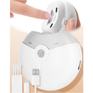 OUKEELAR Electric Automatic Nail Clipper & Trimmer 2 in 1 with Nail Clip Storage,Rechargeable Premium Heavy-Duty Quiet Nail Polisher with Safety LED Light for Professional Manicure & Trimming