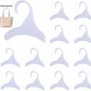 12 Pcs Purse Hanger Hook Acrylic White Bag Tie Handbag Belt Hanger Closet Organizer Storage Handbags Tote Holder for Storing Handbags Satchels
