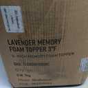 3 Inch Lavender Memory Foam Mattress Topper, Plush, Queen Size
Lavender-Infused Memory Foam, Soothing Lavender Scent, Plush Pressure Relief, Certipur-Us Certified, Softens Firm Mattresses