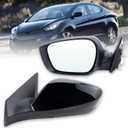 Left Driver Side Mirror Compatible With 2011 2012 2013 Hyundai Elantra With Manual folding Power Glass Heated Black Replace#HY1320179(5Pins)