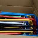 12 Pack Plastic Stack Stools - Stackable Stools with Metal Frame, Backless, Multi-Color, Round Top for Students, Adults, School, Office, Home