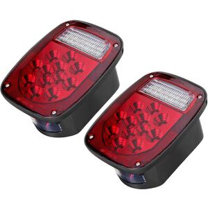 LIMICAR RV Tail Lights, 39 LED Trailer Lights, Red/White Dual Colors Stop Tail Turn Signal Backup Reverse RV Brake Lights for Jeep YJ TJ JK CJ Trailer Truck Caravan